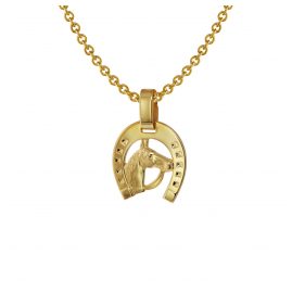 trendor 75408 Anhänger Hufeisen Gold 585 / 14 Karat mit plattierter Kette