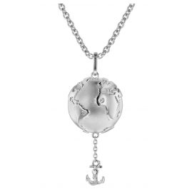 trendor 75496 Necklace with Planet Earth Pendant Silver 925