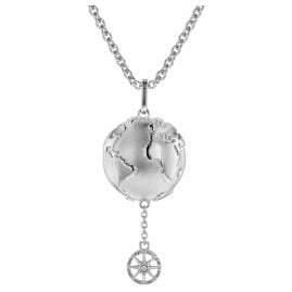 trendor 75499 Necklace with Pendant Planet Earth Silver 925