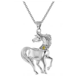 trendor 75506 Halskette mit Pferd Anhänger Silber 925