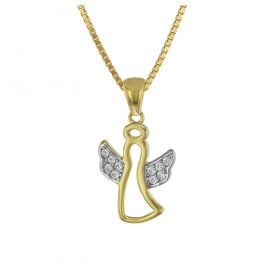 trendor 75558 Angel Pendant Gold 333 + Gold Plated Silver Necklace