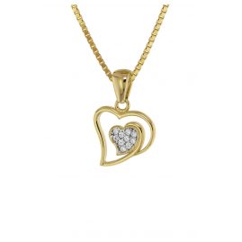 trendor 75561 Heart Pendant Gold 333 / 8 carat & Gold Plated Silver Necklace