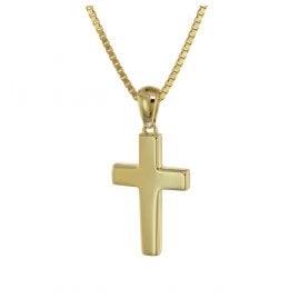 trendor 75563 Cross Pendant Gold 333 / 8 carat + Gold Plated Silver Necklace