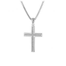 trendor 75596 Cross Pendant 20 mm with Necklace Silver 925