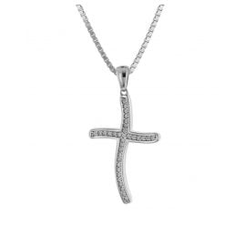 trendor 75599 Cross Pendant 20 mm with Necklace for Women Silver 925