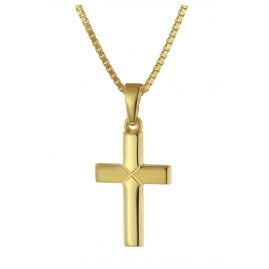 trendor 75680 Cross Pendant for Children Gold 333 with Gold-Plated Necklace