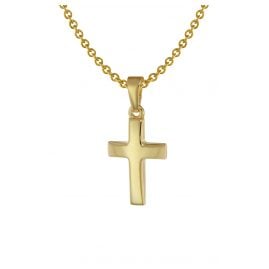 trendor 75692 Children's Cross Pendant Gold 333 + Necklace Gold Plated Silver