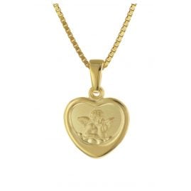 trendor 75713 Halskette mit Schutzengel für Mädchen Gold auf Silber 925