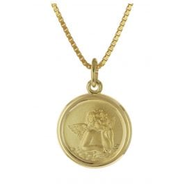 trendor 75714 Mädchen Halskette mit Amor-Engel Gold auf Silber 925