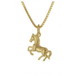 trendor 75715 Girls Necklace with Horse Pendant Gold Plated Silver 925