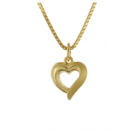 trendor 75716 Halskette mit Herz-Anhänger Gold auf Silber 925