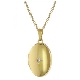trendor 75731 Ladies' Locket Necklace Gold Plated Silver