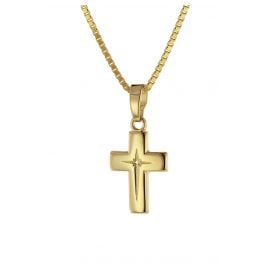 trendor 75786 Children's Cross Pendant 333 Gold 8 Carat + Gold-Plated Necklace