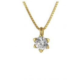 trendor 75796 Pendant with Zirconia Gold 333 + Gold-Plated Silver Necklace