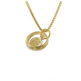 trendor 75818 Christening Ring Zodiac Sign Cancer Gold 333 + gilded Necklace