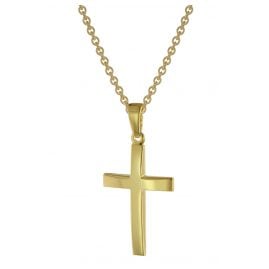 trendor 75820 Ladies' Necklace with Cross Pendant 21 mm Gold Plated Silver