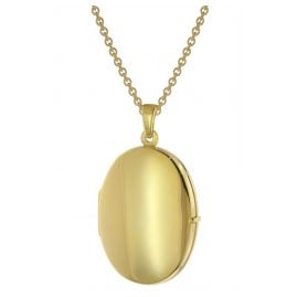 trendor 75826 Medaillon mit Halskette für Damen Gold auf Silber 925