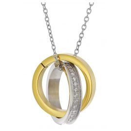 trendor 75885 Ladies' Necklace with Rings Stainless Steel Two-Tone