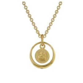 trendor 75954 Necklace with Cupid Christening Ring Gold Plated Silver