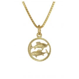 trendor 75990-03 Kids Zodiac Sign Pisces 333 Gold + Gold-Plated Necklace