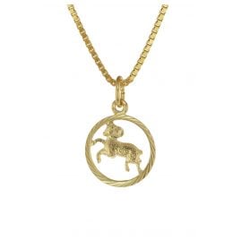 trendor 75990-04 Zodiac Sign Aries 333 Gold + Gold-Plated Kids Necklace