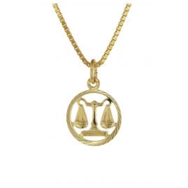trendor 75990-10 Kids Zodiac Sign Libra 333 Gold + Gold-Plated Necklace