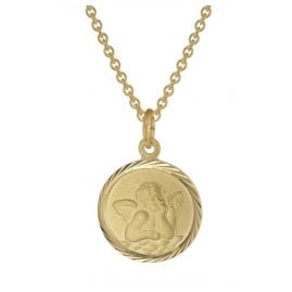 trendor 39030 Kinder-Halskette mit Schutzengel Anhänger Gold auf Silber