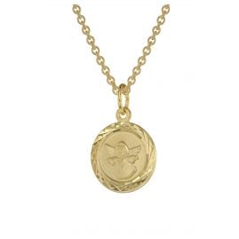 trendor 39041 Angel Pendant Gold 585 (14 Kt) + Gold-Plated Silver Necklace