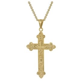 trendor 39044 Men's Orthodox Cross Pendant Necklace Gold Plated Silver 925