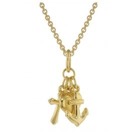 trendor 39068 Faith-Love-Hope Pendant Necklace Gold Plated Silver 925