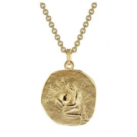 trendor 39070-02 Zodiac Sign Aquarius Men's Necklace Gold Plated Silver 925