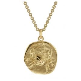 trendor 39070-07 Krebs Sternzeichen Ø 20 mm Herren-Halskette Gold auf Silber