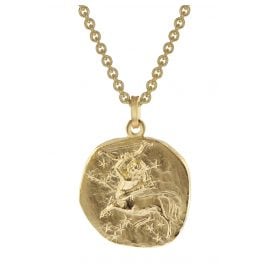 trendor 39070-12 Zodiac Sign Sagittarius Men's Necklace Gold Plated Silver 925