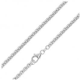 trendor 39415 Box Chain Necklace Round 925 Silver 3.7 mm