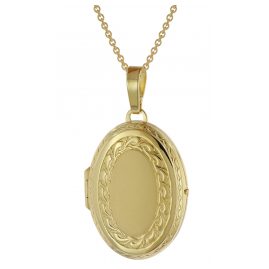 trendor 39538 Medaillon mit Halskette Gold plattiertes 925 Silber