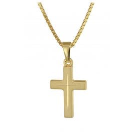 trendor 39575 Children's Cross Pendant Gold 333 + Gold-Plated Silver Necklace