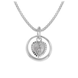 trendor 39577 Necklace and Baptism Ring with Angel-Heart 925 Silver