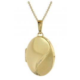 trendor 39660 Halskette mit Medaillon-Anhänger Silber 925 gold plattiert