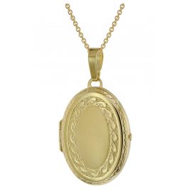 trendor 39784 Medaillon 333 Gold 31 mm groß mit vergoldeter Silberkette