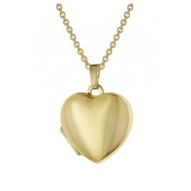 trendor 39786 Heart Locket 333 Gold with Gold-Plated Silver Necklace