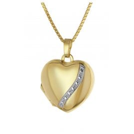 trendor 39056 Medaillon Herz Gold 333 / 8K mit Vergoldeter Damen-Halskette