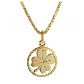 trendor 51085 Clover Leaf Pendant Gold 333 / 8K + Gold-Plated Silver Chain