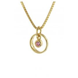 trendor 51099 Girls Baptism Ring Pendant 333 Gold + Gold-Plated Silver Chain