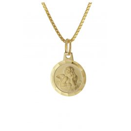 trendor 51053 Children's Angel Pendant Gold 333 + Gold-Plated Silver Necklace