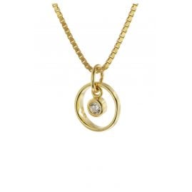 trendor 51098 Kids Baptism Ring Pendant Gold 333 + Gold-Plated Silver Chain