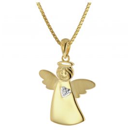 trendor 51384 Necklace With Angel Gold On Silver 925