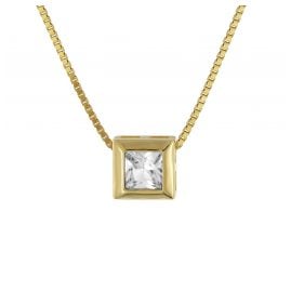 trendor 51700-01 Gold Pendant 333 / 8K with Cubic Zirconia + Gold-Plated Chain