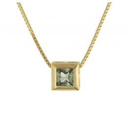 trendor 51700-05 Pendant 333 Gold with synth. Tourmaline + Gold-Plated Chain