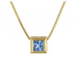 trendor 51700-03 Gold Pendant 333 with Blue Cubic Zirconia + Gold-Plated Chain