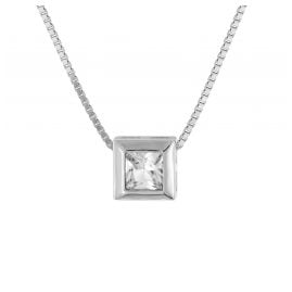 trendor 51655-01 Damen-Halskette 925 Silber mit weißem Zirkonia-Anhänger